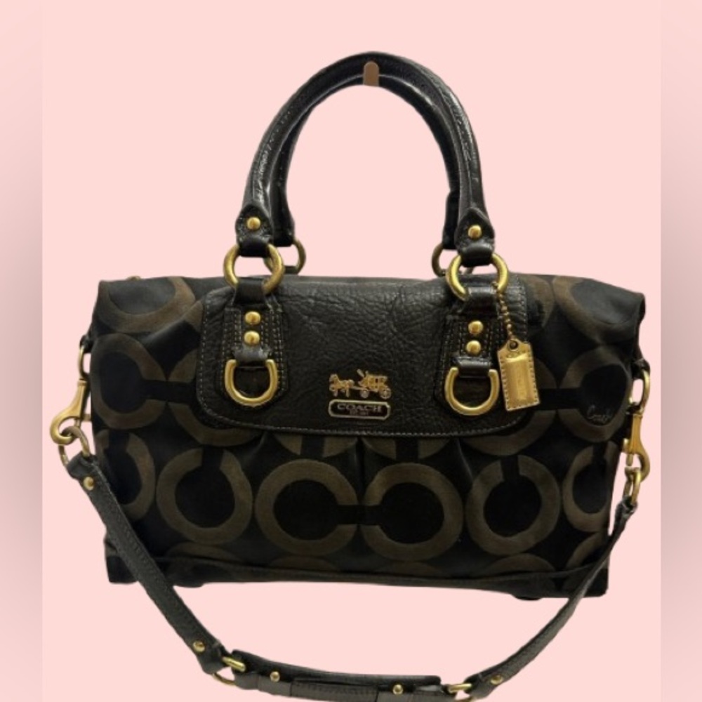 Coach Madison Op Art Black and Gold Vintage